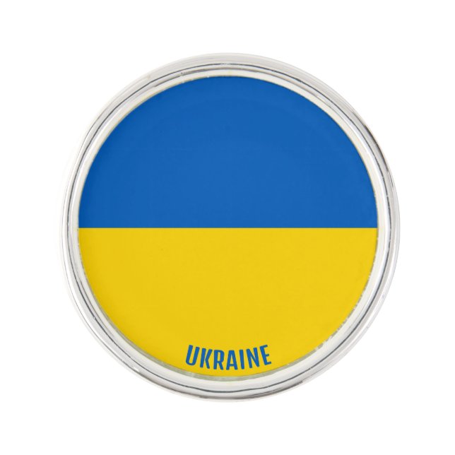 Ukraine Flag Elegant Patriotic Lapel Pin (Front)