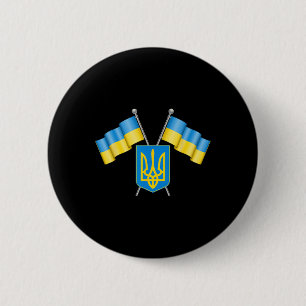 Ukraine Flag Emblem Coat Arms National Emblem Ukra Button