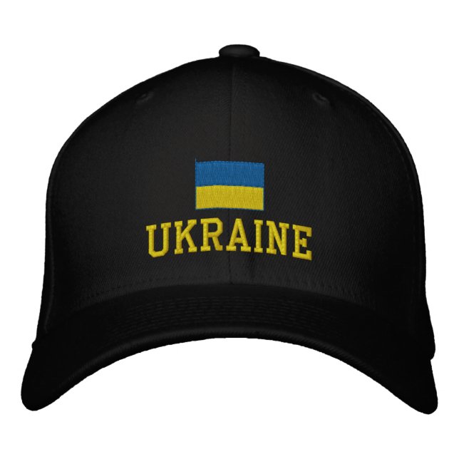 Ukraine Flag Embroidered Baseball Cap (Front)