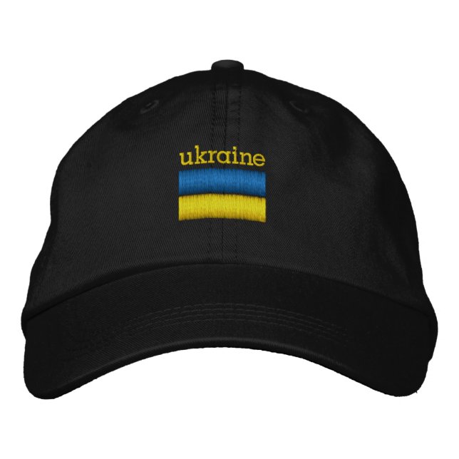 Ukraine Flag Embroidered Baseball Cap (Front)