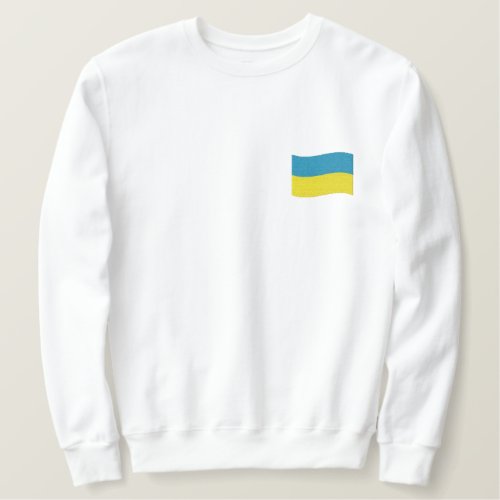 Ukraine Flag Embroidered Sweatshirt