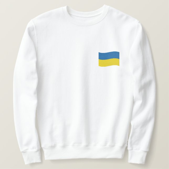 Ukraine Flag Embroidered Sweatshirt (Design Front)