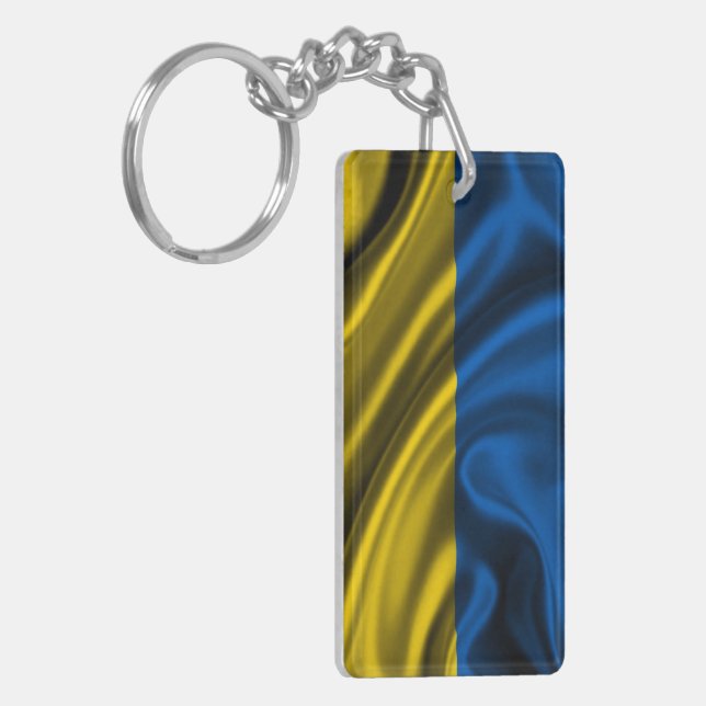 Ukraine Flag Fabric Keychain (Front Left)