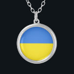 Ukraine Flag Freedom Silver Plated Necklace<br><div class="desc">Ukraine Flag - Freedom Support ! Let's make the world a better place - everybody together ! A better world begins - depends - needs YOU too ! You can transfer to 1000 Zazzle products. Resize and move or remove and add elements / text with customization tool. We Stand With...</div>