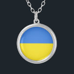 Ukraine Flag Freedom Silver Plated Necklace<br><div class="desc">Ukraine Flag - Freedom Support ! Let's make the world a better place - everybody together ! A better world begins - depends - needs YOU too ! You can transfer to 1000 Zazzle products. Resize and move or remove and add elements / text with customization tool. We Stand With...</div>