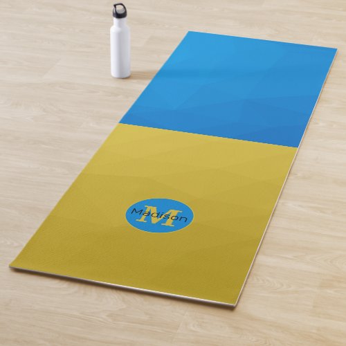 Ukraine flag geometric pattern mesh Monogram Yoga Mat