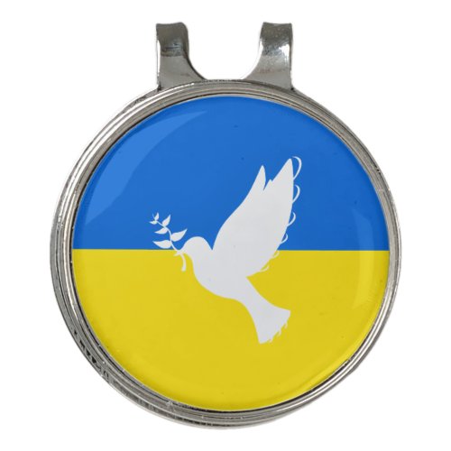 Ukraine Flag Golf Hat Clip Ball Marker Peace Dove