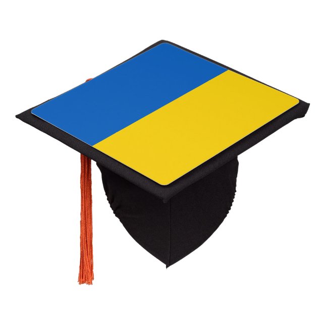 Ukraine Flag Graduation Cap Topper (Angled)