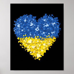 Ukraine Flag Heart Abstract Men Women Children Ukr Poster