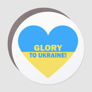 Ukraine Flag Heart Glory To Ukraine Car Magnet
