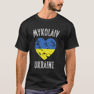 Ukraine Flag Heart Mykolaiv City T-Shirt