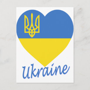 Ukraine Flag Heart Postcard