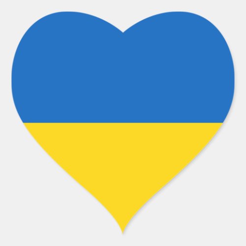 Ukraine Flag Heart Sticker