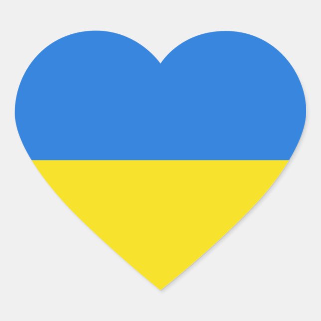 Ukraine Flag Heart Sticker (Front)