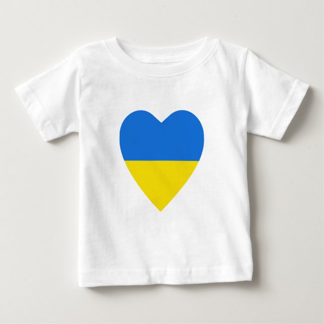 Ukraine Flag Heart T-Shirt (Front)
