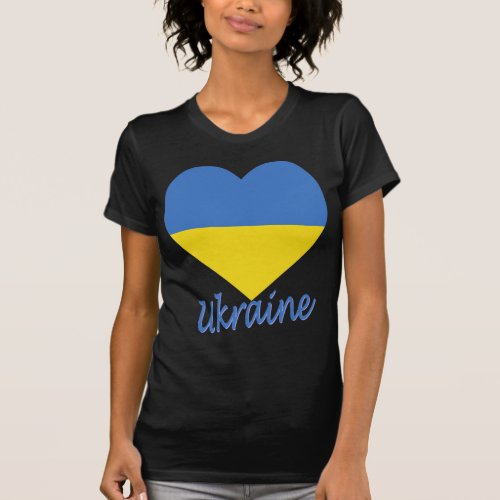 Ukraine Flag Heart T_Shirt