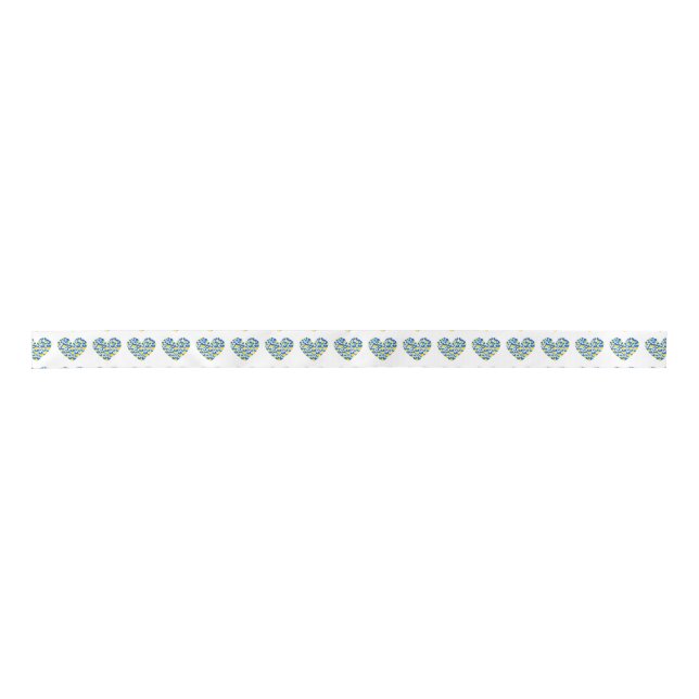Ukraine Flag in Hearts Satin Ribbon (Front)