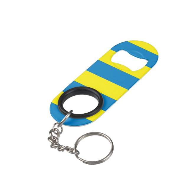 Ukraine Flag Keychain Bottle Opener (Back Angled)