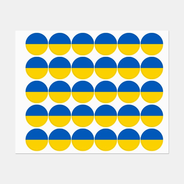 Ukraine Flag Kids' Labels (Sheet)