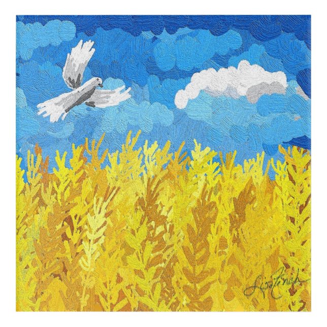 Ukraine Flag Landscape Acrylic Print (Front)