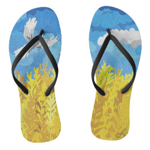 Ukraine Flag Landscape Flip Flops