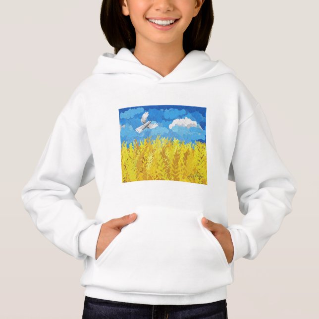Ukraine Flag Landscape Hoodie (Front)