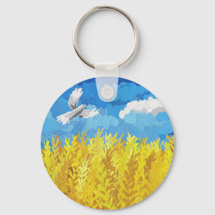 Ukraine Flag Landscape Keychain