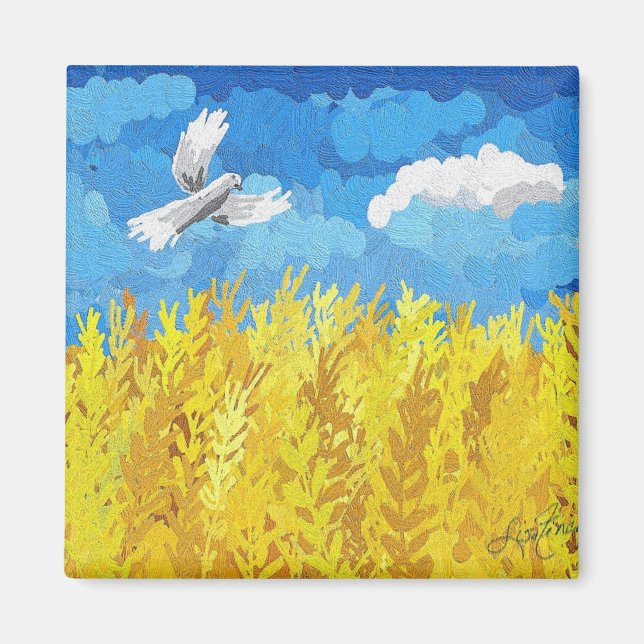 Ukraine Flag Landscape Magnet (Front)