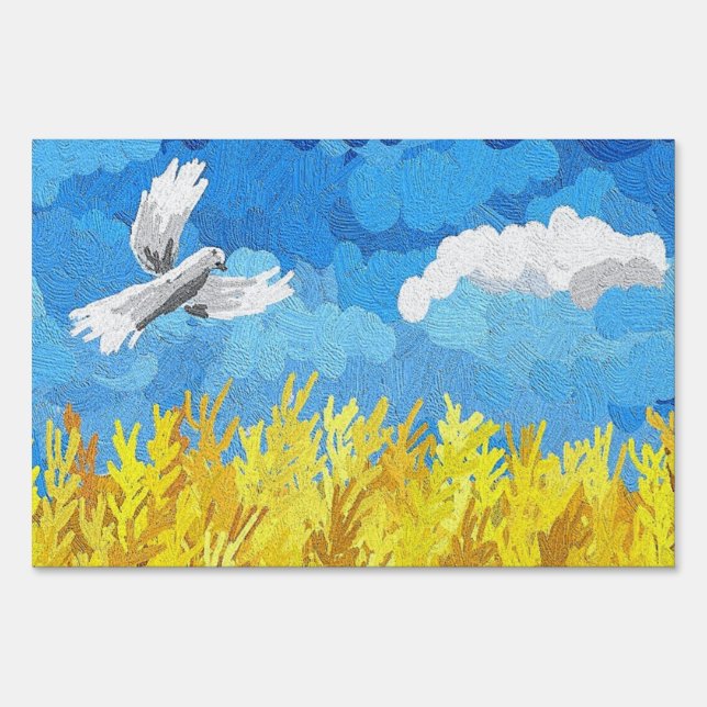 Ukraine Flag Landscape Sign (Front)