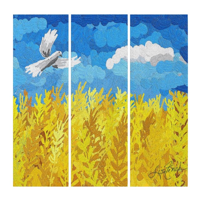 Ukraine Flag Landscape Triptych (Front)