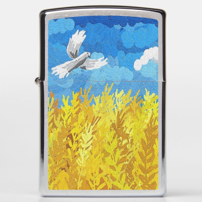 Ukraine Flag Landscape Zippo Lighter (Front)