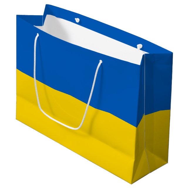 Ukraine flag large gift bag (Front Angled)