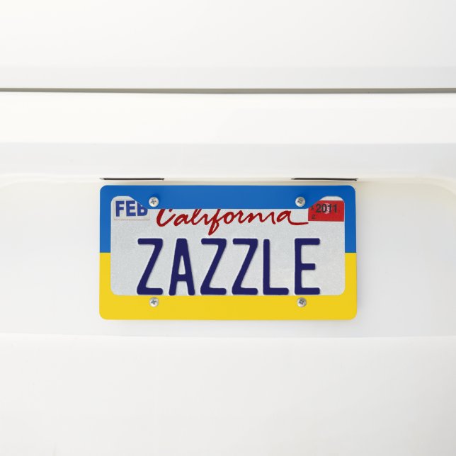 Ukraine flag license plate frame (On Car)