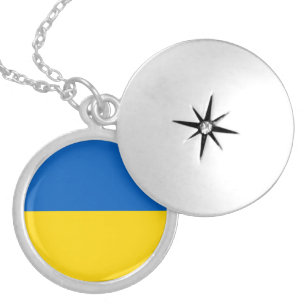 Ukraine flag locket necklace