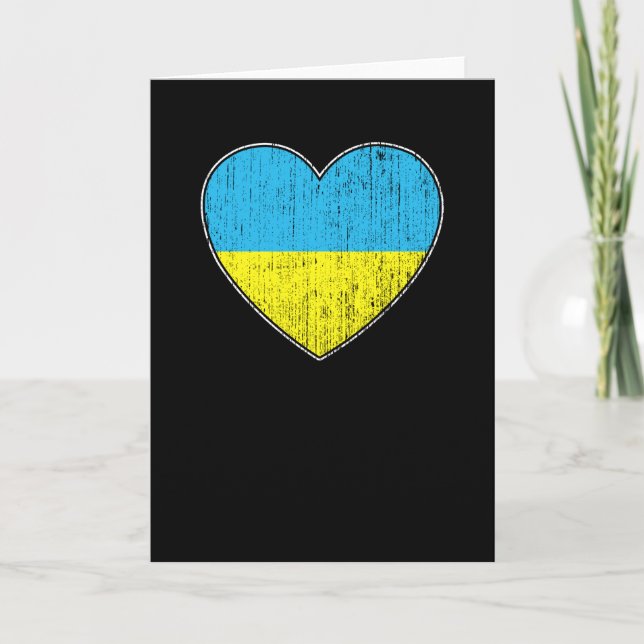Ukraine Flag Love Heart Card (Front)