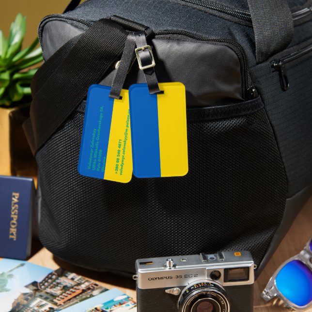 Ukraine flag luggage tag (Front & Back)