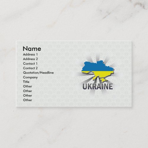 Ukraine Flag Map 20 Business Card