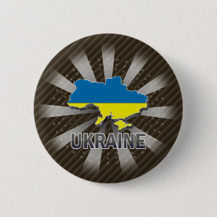 Ukraine Flag Map 2.0 Pinback Button