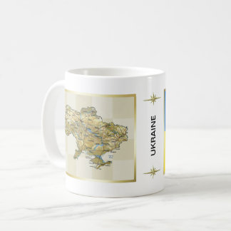 Ukraine Flag + Map Mug