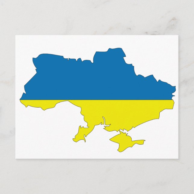 Ukraine flag map postcard (Front)