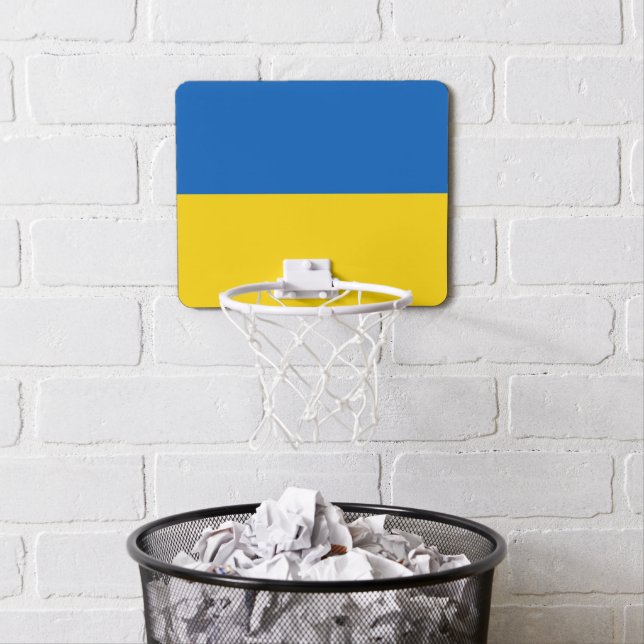 Ukraine flag mini basketball hoop (In Situ)