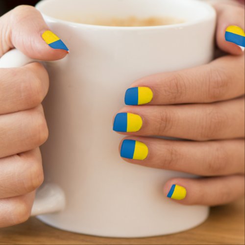 Ukraine flag minx nail art