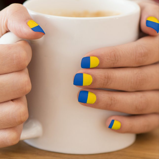 Ukraine flag minx nail art (Insitu - Mug)