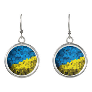 Ukraine flag mosaic earrings