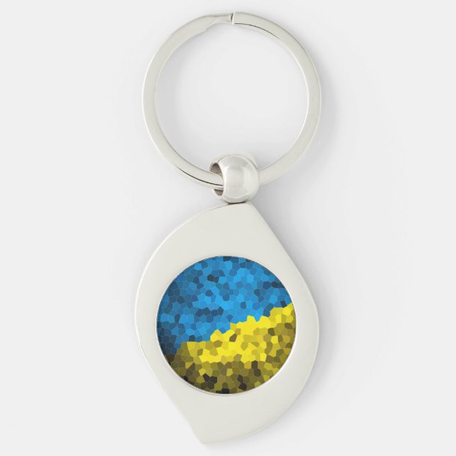 Ukraine flag mosaic keychain (Front)