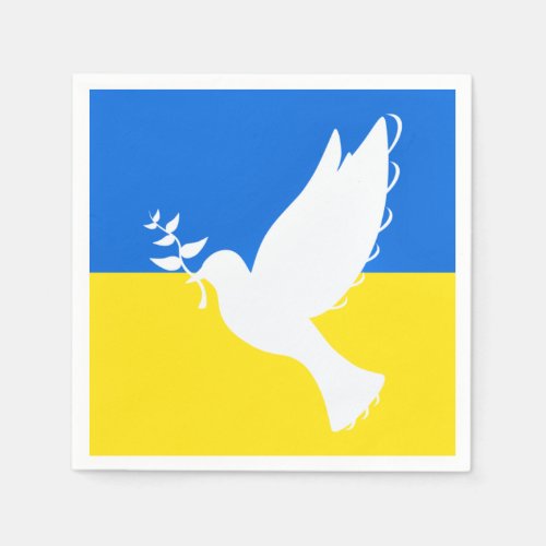Ukraine Flag Napkins Peace Dove _ Freedom