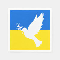 Ukraine Flag Napkins Peace Dove - Freedon
