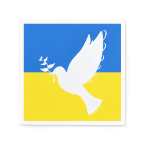 Ukraine Flag Napkins Peace Dove - Freedon