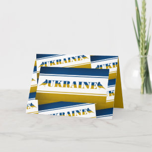 Ukraine Flag, National Nightingale Birds Card