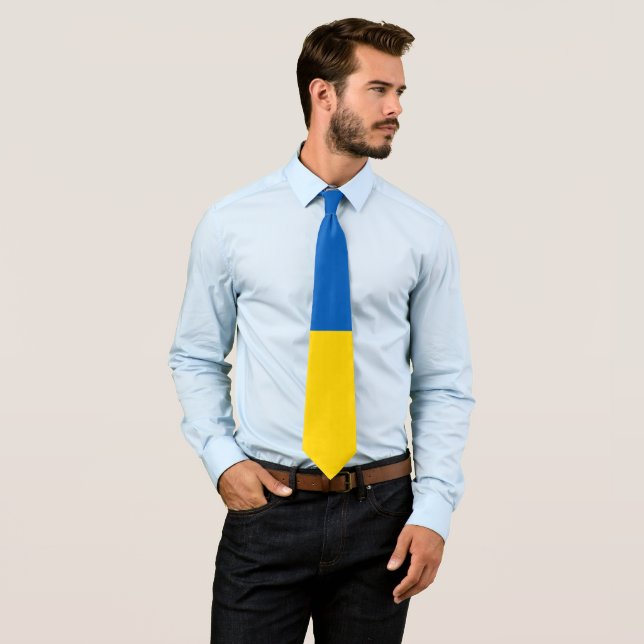 Ukraine flag neck tie (In Situ)